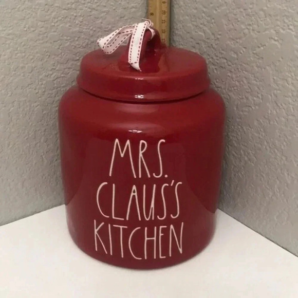 NEW Rae Dunn Mrs. Claus Red Kitchen Canister - Picture 3 of 5